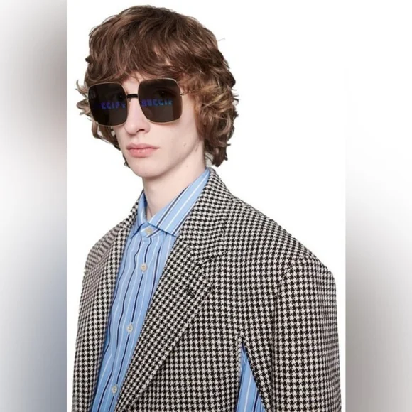 Gucci | Accessories | New Original Gucci Gg44s 002 60 Unisex  NWT Gucci GG0414S-002-60 Gold Oversized 60mm Sunglasses main image 0